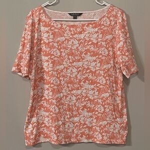 Lauren Ralph Lauren Womens Floral Short Sleeve Crew Neck Shirt XXL